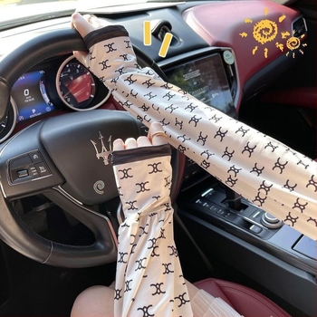 Ženske rukave od Ice Silk – labave, prozračne, uzorak s slovima i prugom, poliester + modal vlakna