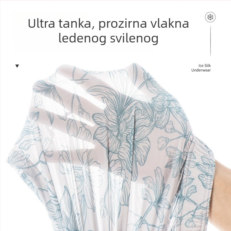 Muške boxerice Ice Silk od poliestera, upijanje vlage i prozračnost, podstava od viskoze, srednji pojas, cvjetni uzorak
