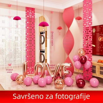 Set dekoracija sobe za vjenčanje od netkanog materijala, izgled valovitog papira, pakiranje Opp vrećom, dar za par, za vjenčanje