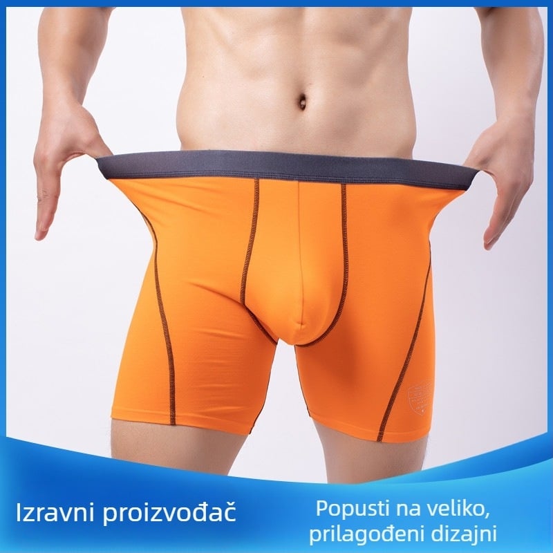 Muške pamučne bokserice sa srednjim strukom i U-obliku džep, prozračni pleteni materijal