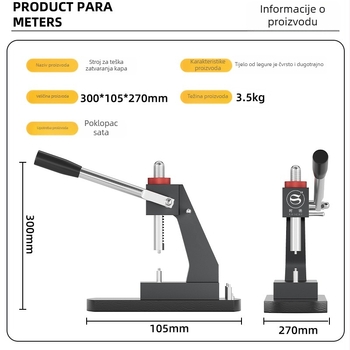 Stroj za zatvaranje stražnjeg poklopca sata, cijeli metal, teška konstrukcija, model 6173, alat za popravak satova Haoda