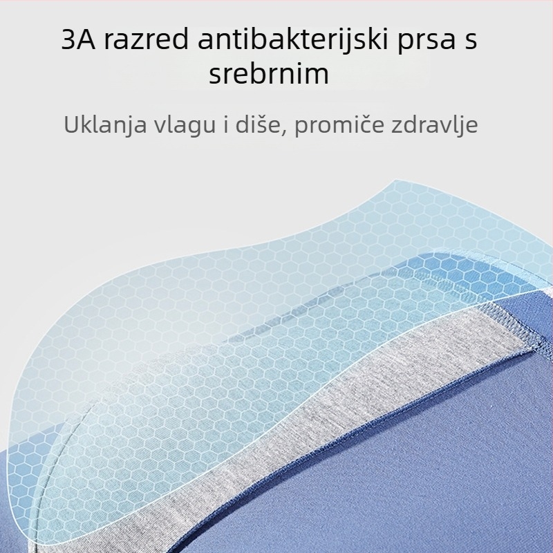 Muške bokserice od 95–100% pamuka, srednje visine struka, prozračne i antibakterijske.