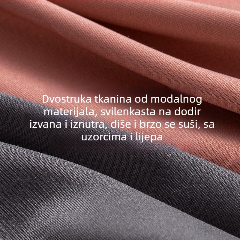 Muške bokser gaće od modalnog materijala, prozračne, podstava od Mulberry svile u preponama, srednji pojas, 100 komada