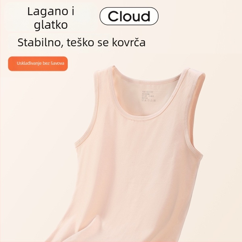 Ženska pamučna termo vest — okrugli izrez, bazni sloj ili za vanjsku uporabu, 95–100% pamuk, 201–250 g/m², jednobojna