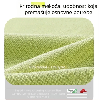 Muške bokserice od modala, antibakterijske, srednji pojas, jednobojni uzorak, glavni materijal 80-90% modal; podložak prepona viskozna 90-95%