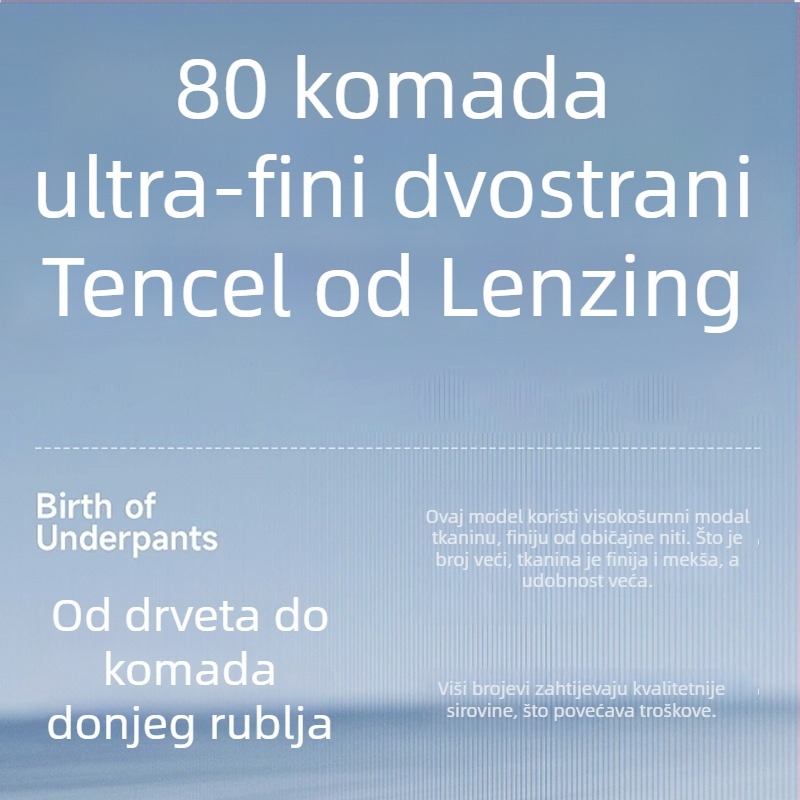 Muške bokserice od modala, antibakterijske, srednji pojas, jednobojni uzorak, glavni materijal 80-90% modal; podložak prepona viskozna 90-95%