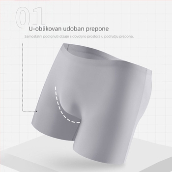 Muške bokserice Ice Silk s bezšavnim dizajnom, brzo se suše, srednji pojas, 95% najlona s 100% pamukom u preponama