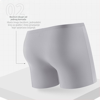 Muške bokserice Ice Silk s bezšavnim dizajnom, brzo se suše, srednji pojas, 95% najlona s 100% pamukom u preponama