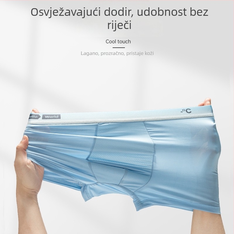 Muške bokserice od ledenog svile, osvježavajuće ljetne, lagane i prozračne, antibakterijske, plus veličine