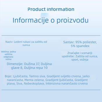 Ljetne vanjske rukavice za zaštitu od sunca s Ice Silk otiskom, lagane i prozračne, s gradijentnom bojom, otvorom za palac, prilagodljive, za plivanje, vožnju bicikla i ribolov