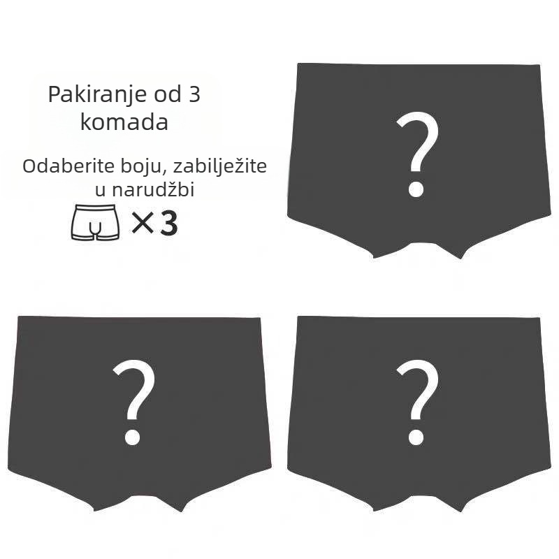 Muške bokserice od pamuka, prozračne, srednjeg porasta struka, U-oblik dizajn, 3 komada