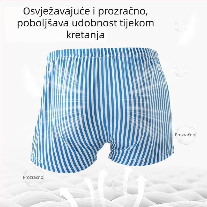 Muške bokserice na pruge, prozračne, casual kroj, velike veličine