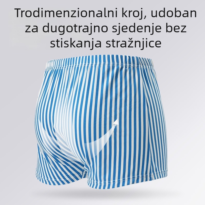 Muške bokserice na pruge, prozračne, casual kroj, velike veličine