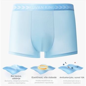 Muške Ice Silk gaće, antibakterijske, brzo sušeće, prozračne, poliester tkanina, srednje visoki struk