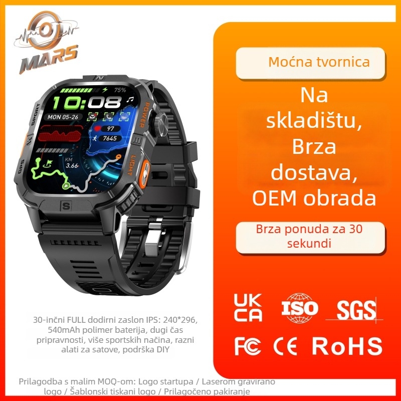 Pametni sat s GPS/Beidou pozicioniranjem, Bluetooth pozivi, vodootporan za svakodnevnu upotrebu, praćenje otkucaja srca i detekcija zasićenosti kisikom u krvi