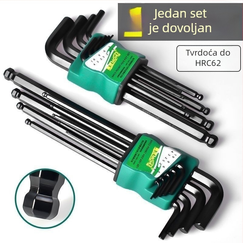 Set Allen ključeva, 9 komada, L-oblik, unutarnji šesterokut