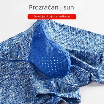 Muške bokserice s dvostrukim džepom, prozračni poliester, pleteni materijal, srednji pojas