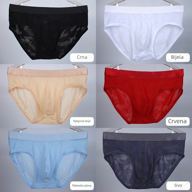 Muške gaćice, najlon 80-90%, brzo sušenje i prozračnost, pletena tkanina, jacquard uzorak, srednji pas