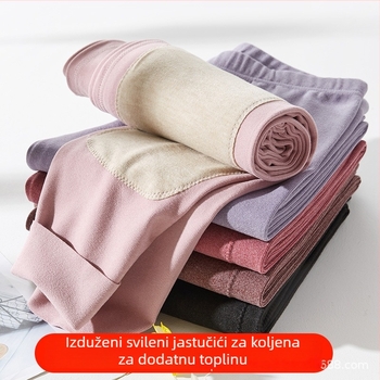 Ženske termalne Tajice za jesen i zimu, tanak flis ispod sloja, visokim strukom, oblikovanje tijela, tople hlače