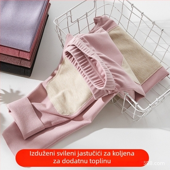 Ženske termalne Tajice za jesen i zimu, tanak flis ispod sloja, visokim strukom, oblikovanje tijela, tople hlače