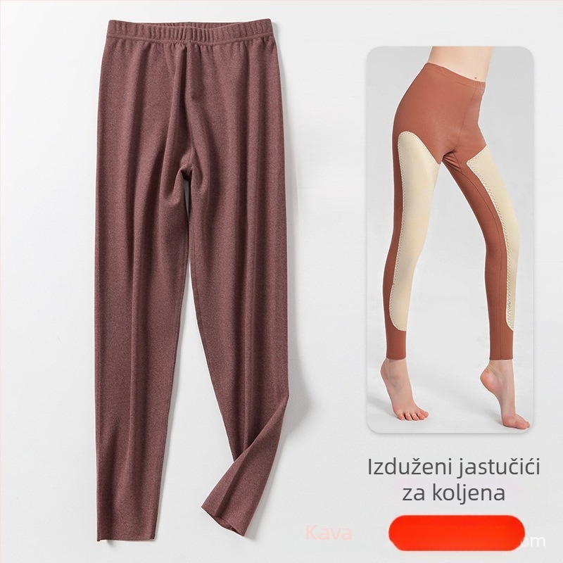 Ženske termalne Tajice za jesen i zimu, tanak flis ispod sloja, visokim strukom, oblikovanje tijela, tople hlače
