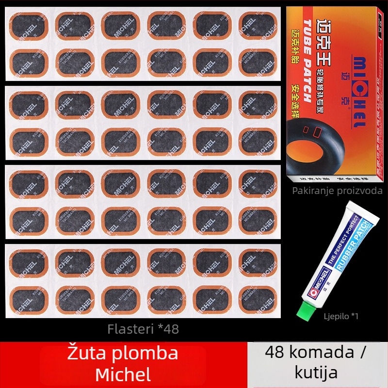 Mike Set za popravak guma s filmom za bicikl, motocikl i električno vozilo – Materijal: Drugo, Kategorija: Popravak guma, 48 komada