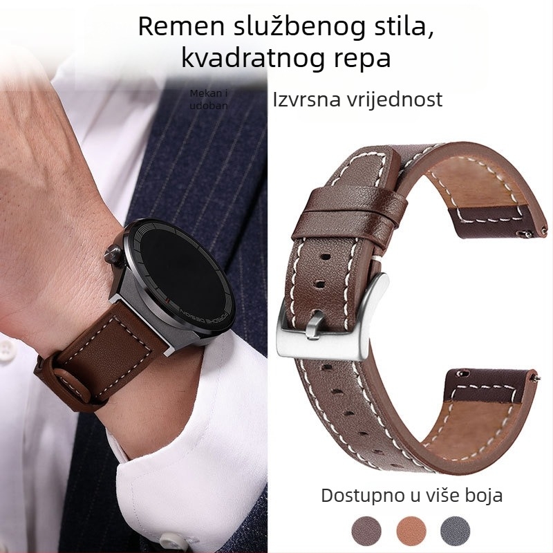 Langyi 22 mm mikrovlaknasti kožni remen za Huawei GT6/GT4 Pro i Watch4 – univerzalna kompatibilnost