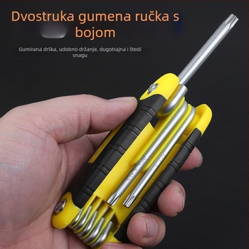 Xinton Sklopivi set hex ključeva – unutarnji šestouglovi ključevi, krom-vanadij čelik, metrički i imperijalni standardi