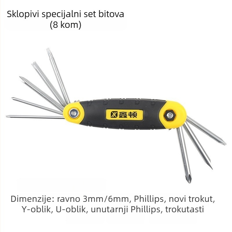 Xinton Sklopivi set hex ključeva – unutarnji šestouglovi ključevi, krom-vanadij čelik, metrički i imperijalni standardi