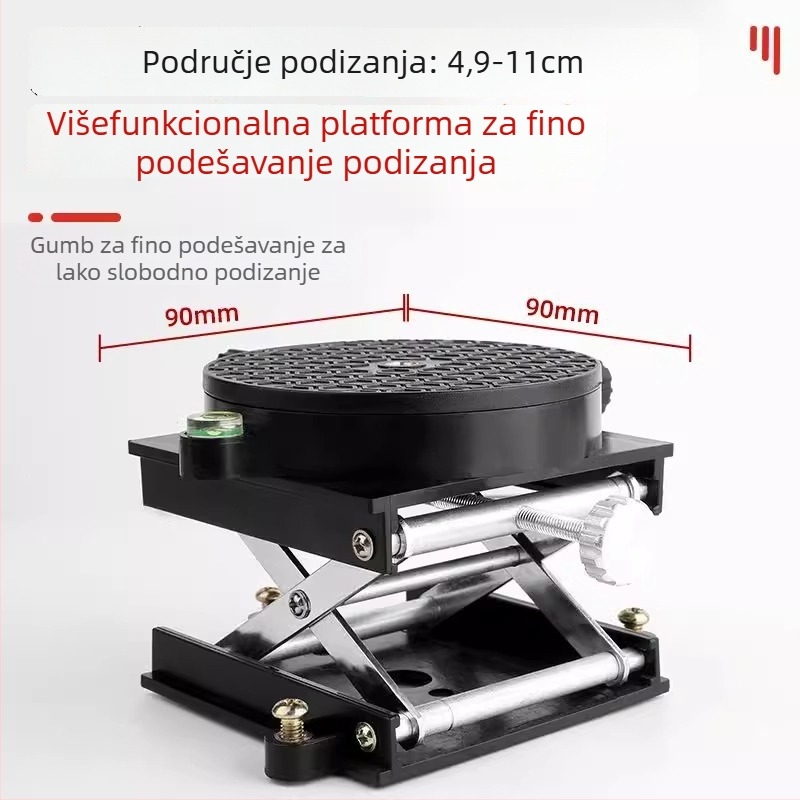 Mala laboratorijska nivelacijska platforma, aluminijska legura, ručno podizanje, infracrveno niveliranje, kućna upotreba