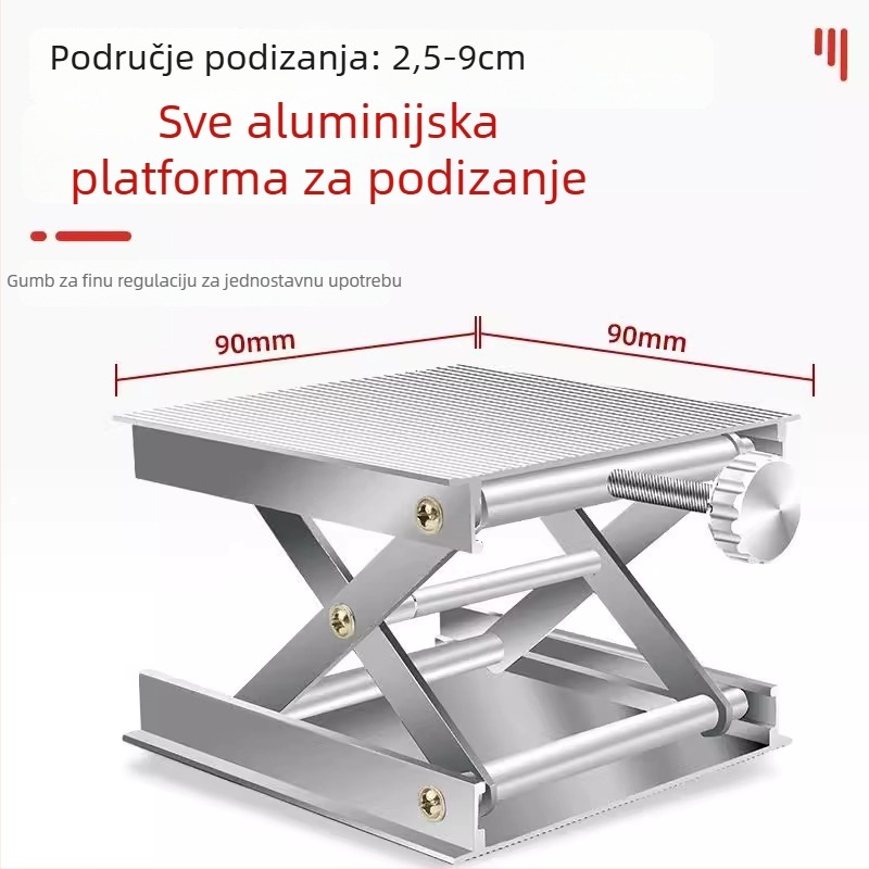 Mala laboratorijska nivelacijska platforma, aluminijska legura, ručno podizanje, infracrveno niveliranje, kućna upotreba