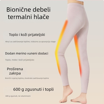 600 g izuzetno debeli zimski termalni hlače, flis unutrašnja, antibakterijski osnovni sloj, unisex