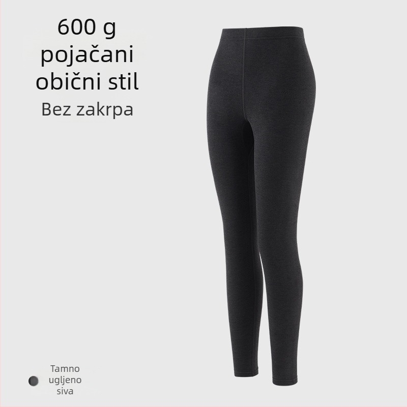 600 g izuzetno debeli zimski termalni hlače, flis unutrašnja, antibakterijski osnovni sloj, unisex