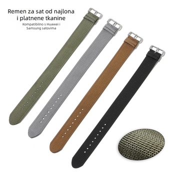 Nylon NATO narukvica za Huawei i Samsung — universalna kompatibilnost, retro stil, proljeće 2025 izdanje