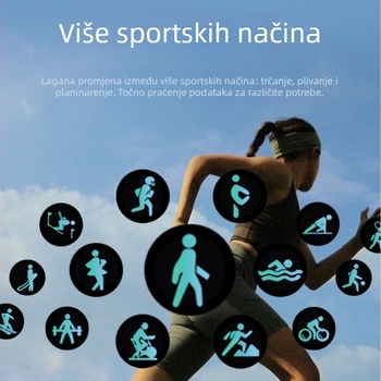 Pametni sat s AMOLED zaslonom, W527 čip, trajanje baterije manje od 7 dana, vodootporan, praćenje otkucaja srca i razine kisika u krvi