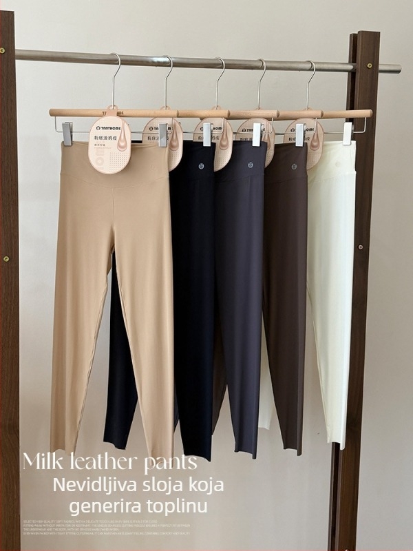 Ženske leggings za bazni sloj, jesen-zima, bezšivne, osjećaj prirodne kože, visoka elastičnost, lagane i tople