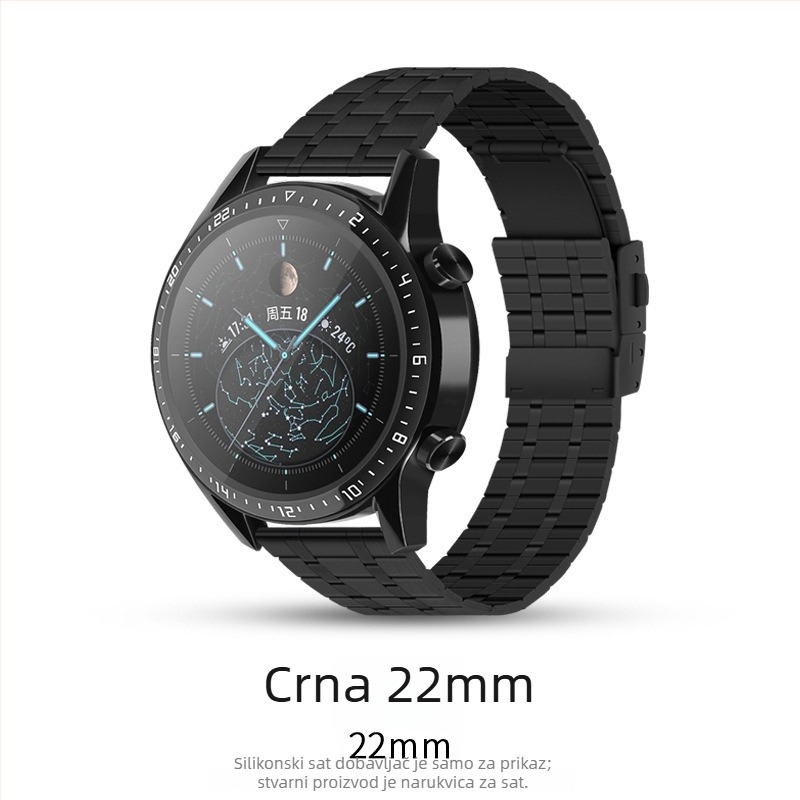 Remen od nehrđajućeg čelika 304 za Huawei Watch2/3/GT2 Pro, brzo podešavanje i kopča s dvostrukim pritiskanjem, poslovni stil