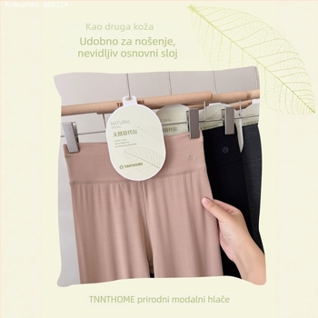 Ženske termalne hlače s visokim strukom, modalni materijal, duljina 9/10, jedan sloj, srednja težina 141–160 g/m²