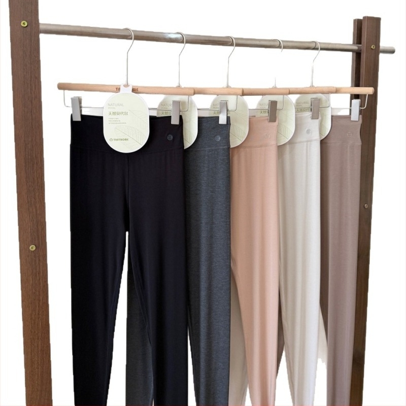 Ženske termalne hlače s visokim strukom, modalni materijal, duljina 9/10, jedan sloj, srednja težina 141–160 g/m²