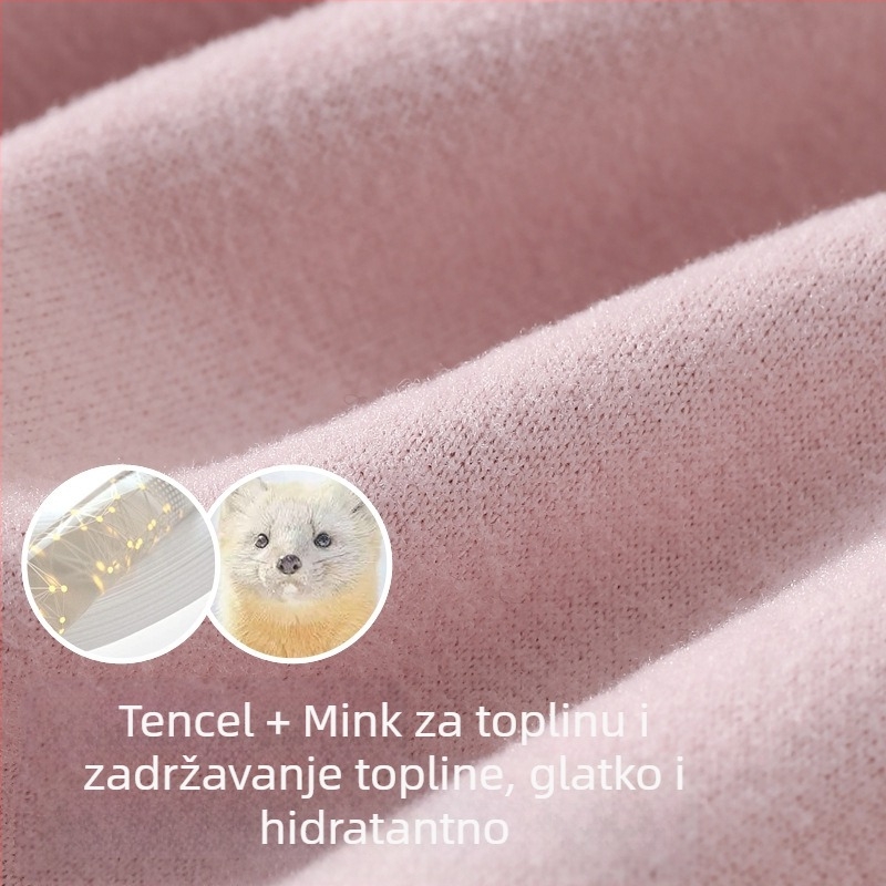 Unisex vuneni termalni top s poluvisokim ovratnikom, dvostruki sloj, vunene zakrpe, dugi rukavi