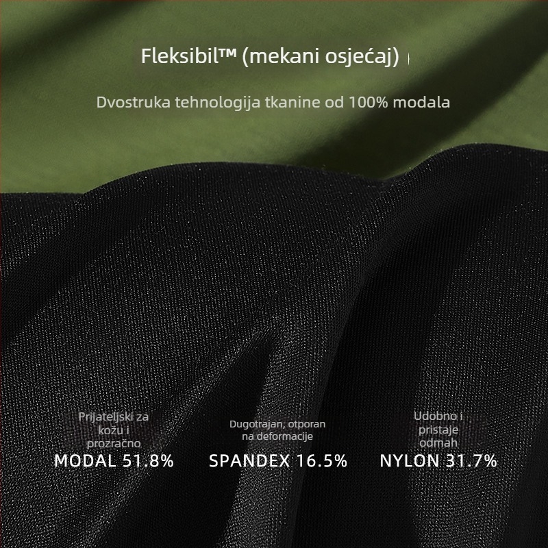 Muške gaćice od modala, antibakterijske, srednje visine struka, sadržaj modala 50-70%