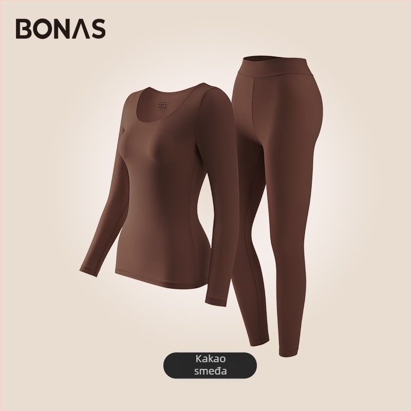 Bonas ultra-tanki bešavni termalni bazni set za žene, koži prijateljski i topla donja odjeća za jesen i zimu