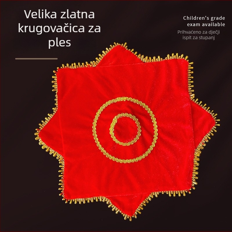 Baršunasta marama s cvijetom, dvostruki sloj osmerokutnog šala za pozornicu sjeveroistočnog narodnog plesa (odrasli)