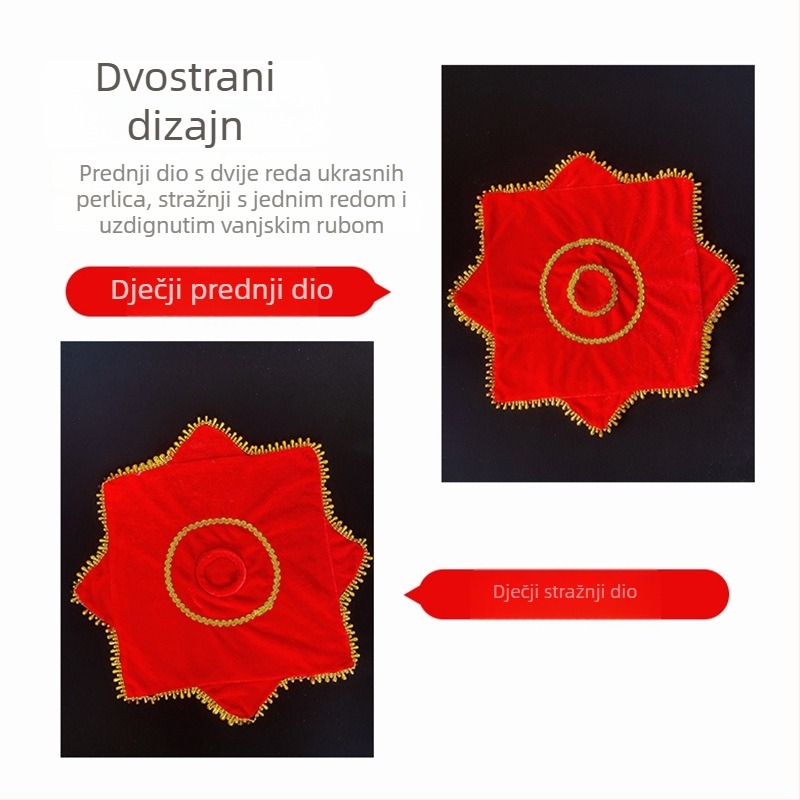 Baršunasta marama s cvijetom, dvostruki sloj osmerokutnog šala za pozornicu sjeveroistočnog narodnog plesa (odrasli)