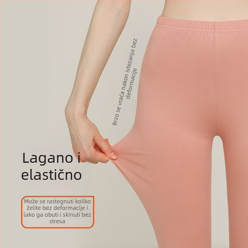 Ženske jesenske hlače – 100% pamuk, antibakterijske, protiv grinja, visoki pojas, uski kroj
