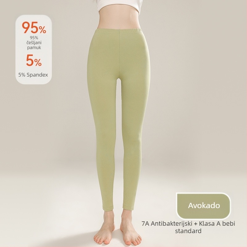 Ženske jesenske hlače – 100% pamuk, antibakterijske, protiv grinja, visoki pojas, uski kroj