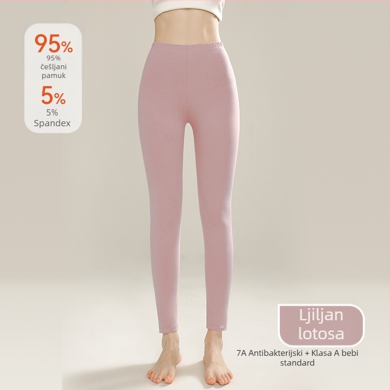 Ženske jesenske hlače – 100% pamuk, antibakterijske, protiv grinja, visoki pojas, uski kroj