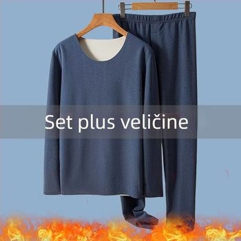 Muški termalni komplet donjeg rublja s flis podom, De Velvet tkanina; 80–90% poliester; debljina 251–300 g/m2; okrugli izrez, dugi rukavi