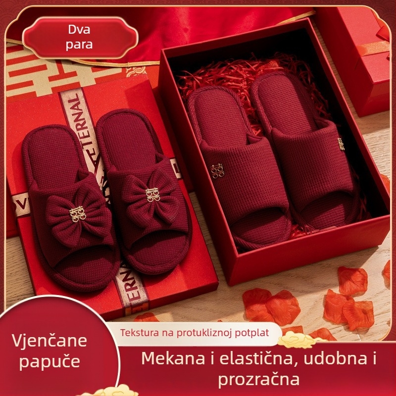 Unisex papuče za svadbu, denim gornji dio, PVC potplata, za parove