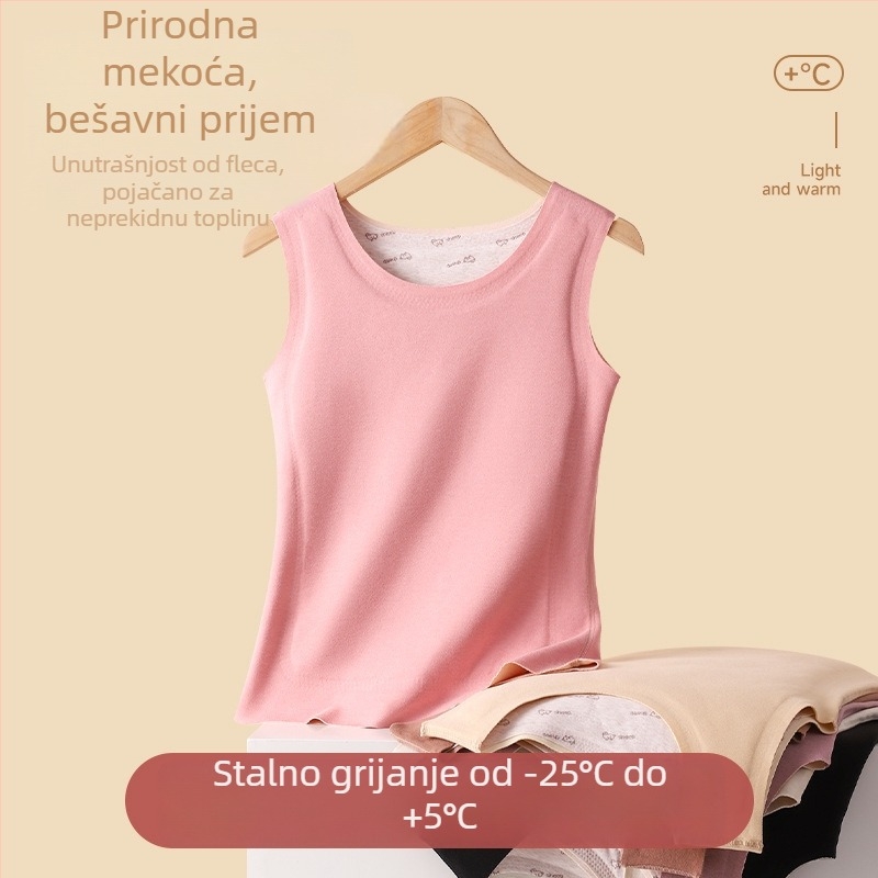 Termalna vesta - Dvostruki sloj od poliester vlakna, okrugli izrez, pogodna kao osnovni sloj ili vanjska odjeća, unisex, oblikuje siluetu